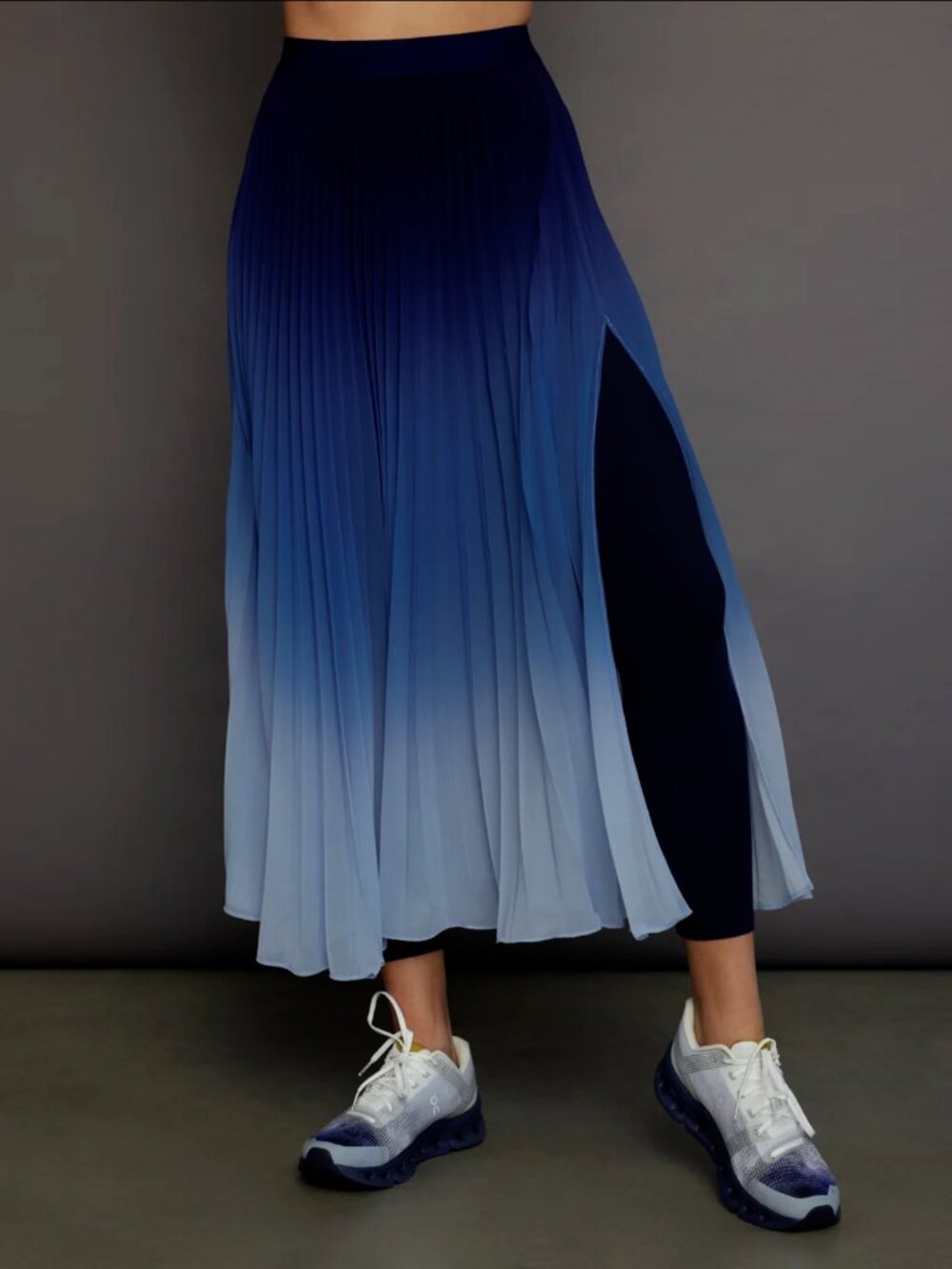 Carbon38 Navy Ombre Pleated Mesh Skirt - Picture 3 of 10